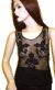 Main image of Sleeveless Net Top with Tri Floral Beadwork